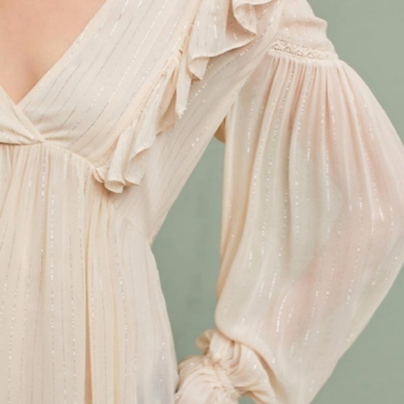 Anthropologie Wynne Tunic Top w Metallic Stripe - Picture 3 of 8